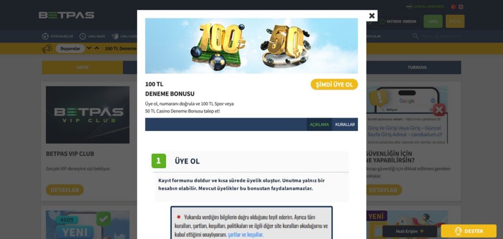 Betpas Deneme Bonusu